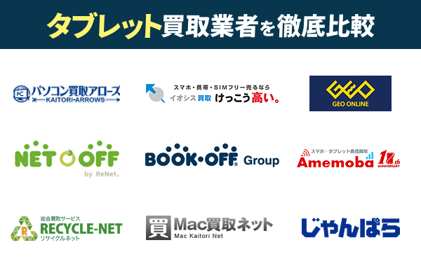 タブレット買取おすすめ業者9選!使わなくなったタブレット売るならここ